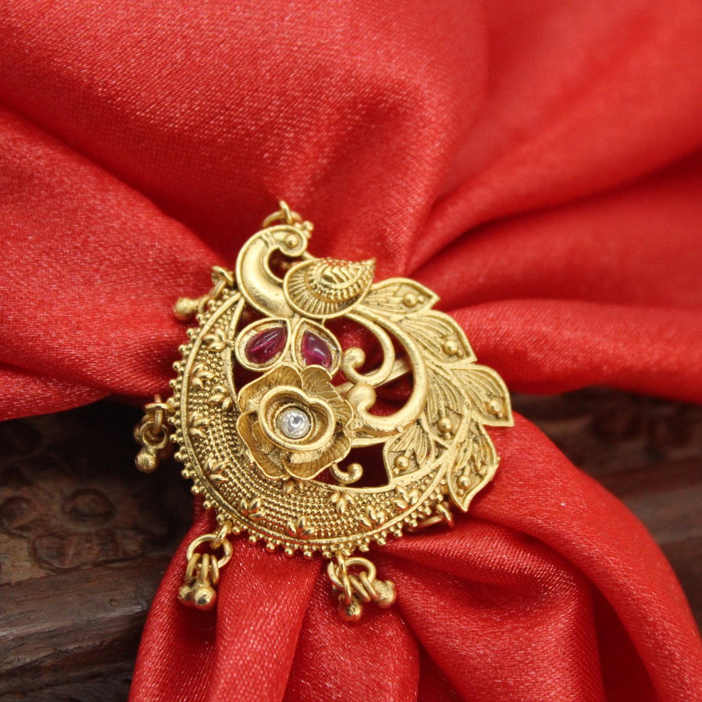 Peacock Design Gold Replica Ring Noori By Nikita