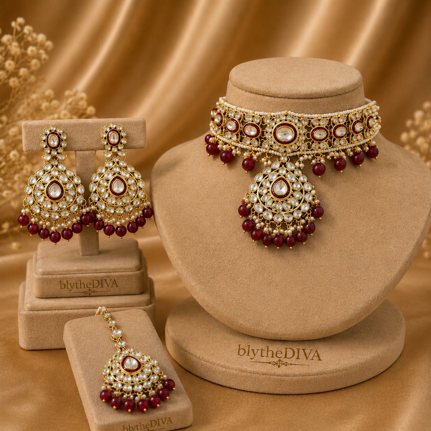 Kiyatri Kundan Choker Set with Maang Tikka