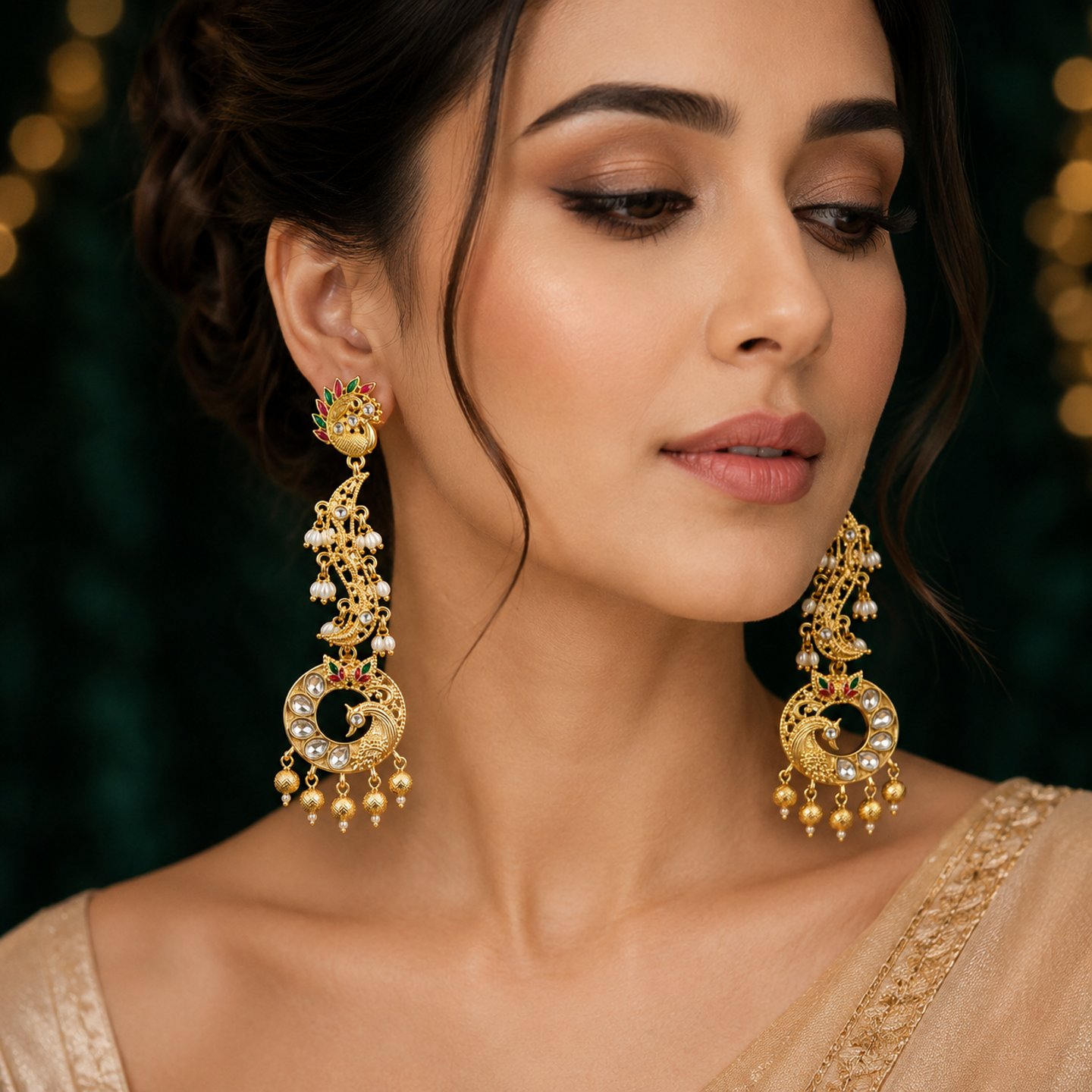 Nisha Gold Plated Designer Kashmiri Earring