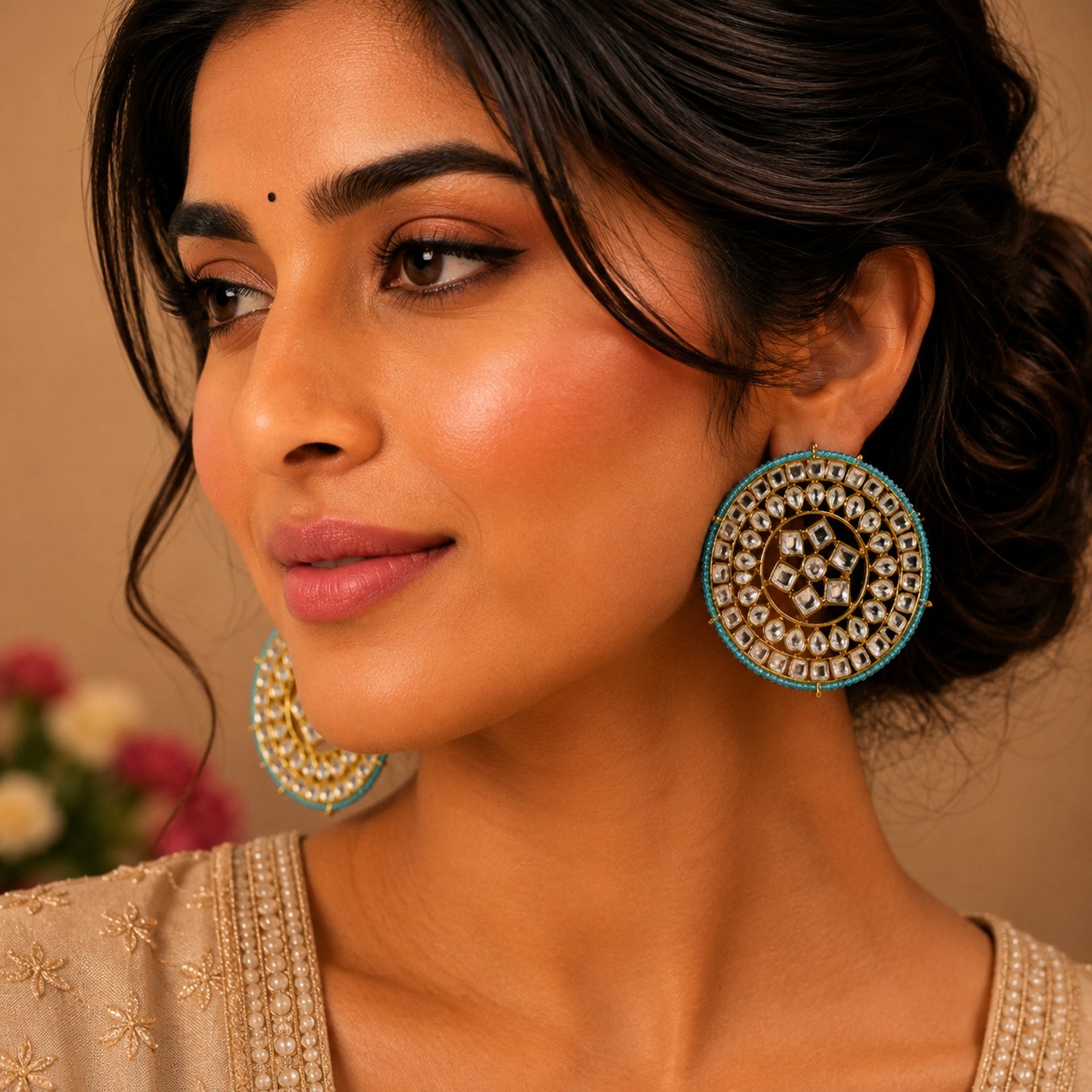 Lakshita Circular Kundan Studs