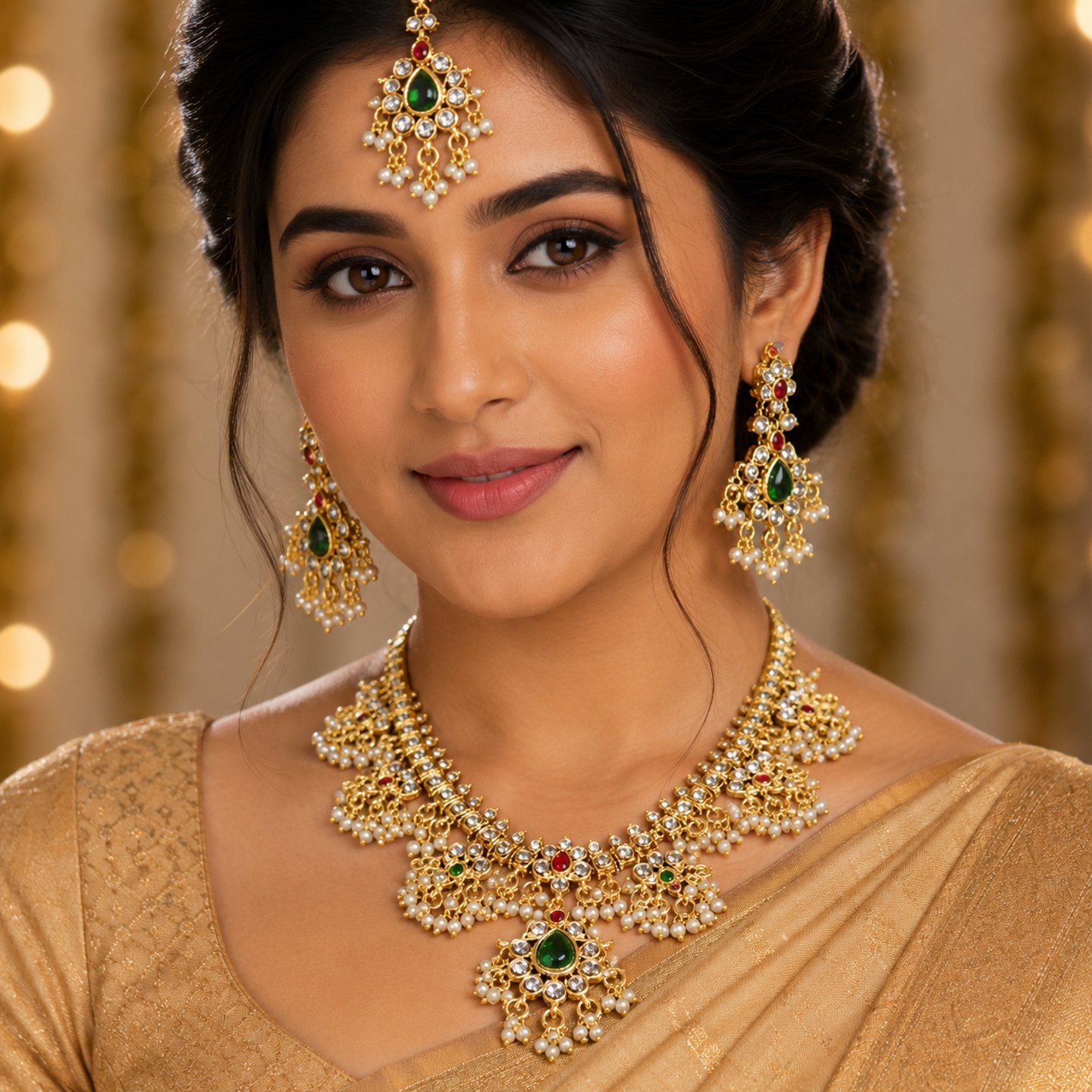 Gayatri South Indian Style Necklace Set