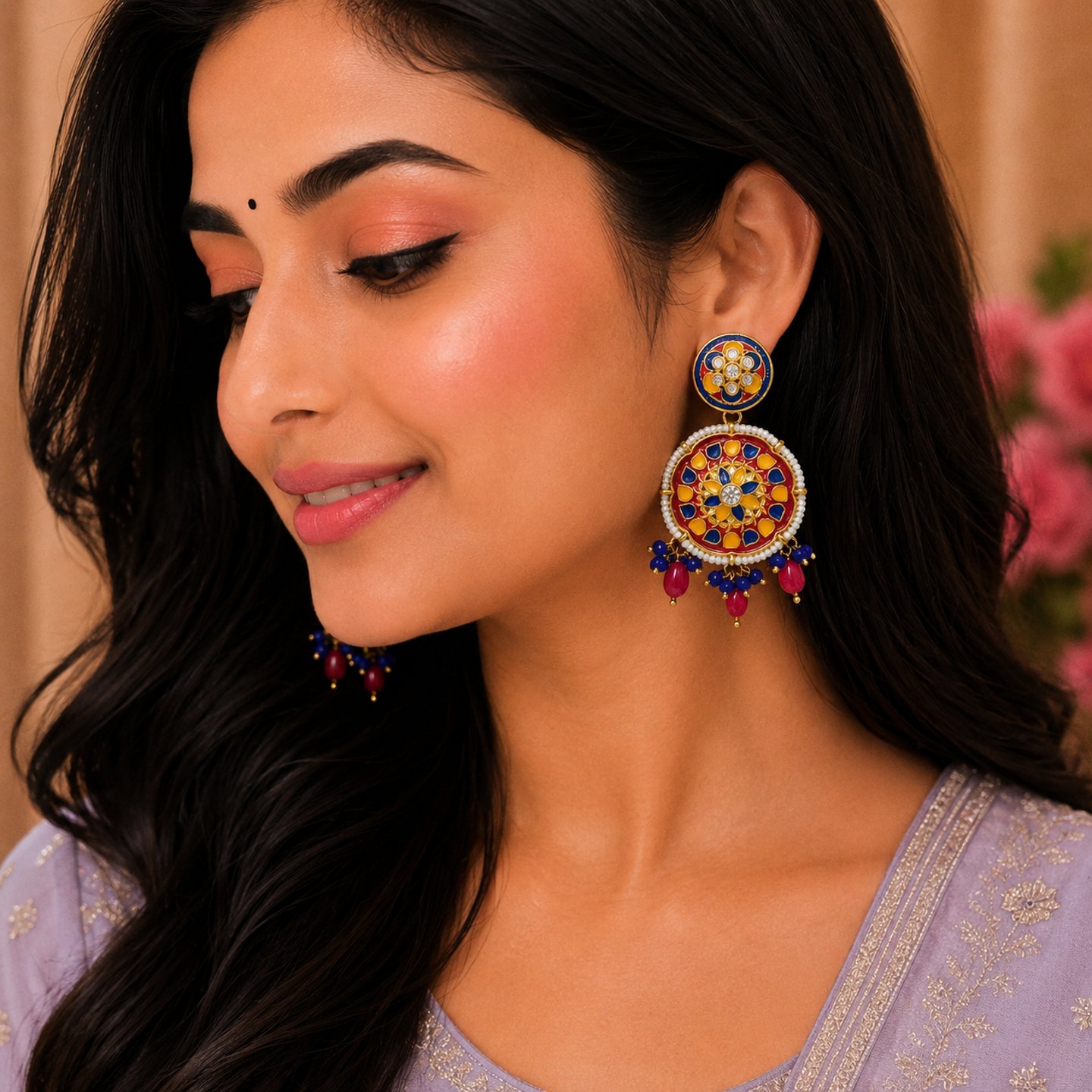 Akshi Theva Handicraft Earrings and Hanging Pearls