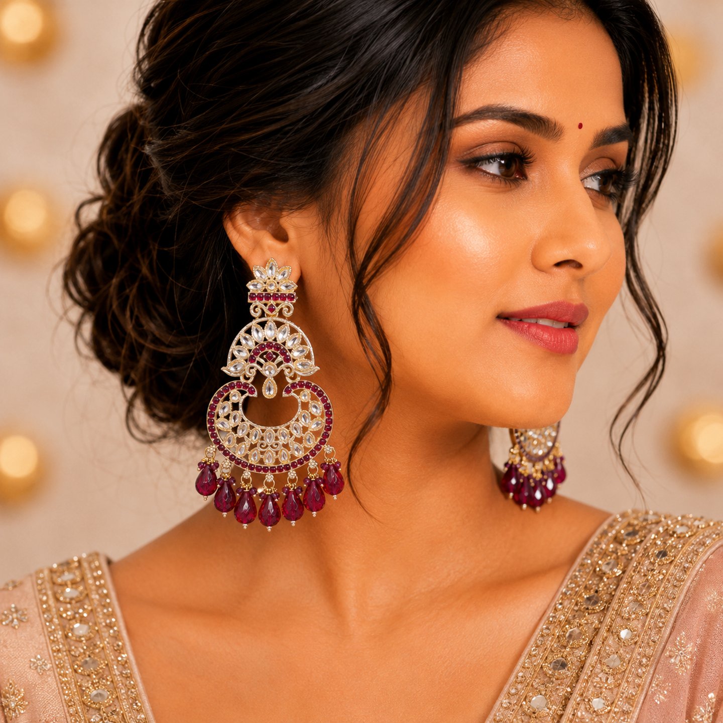Mishita Kundan Chandbali and Minimal Pearls