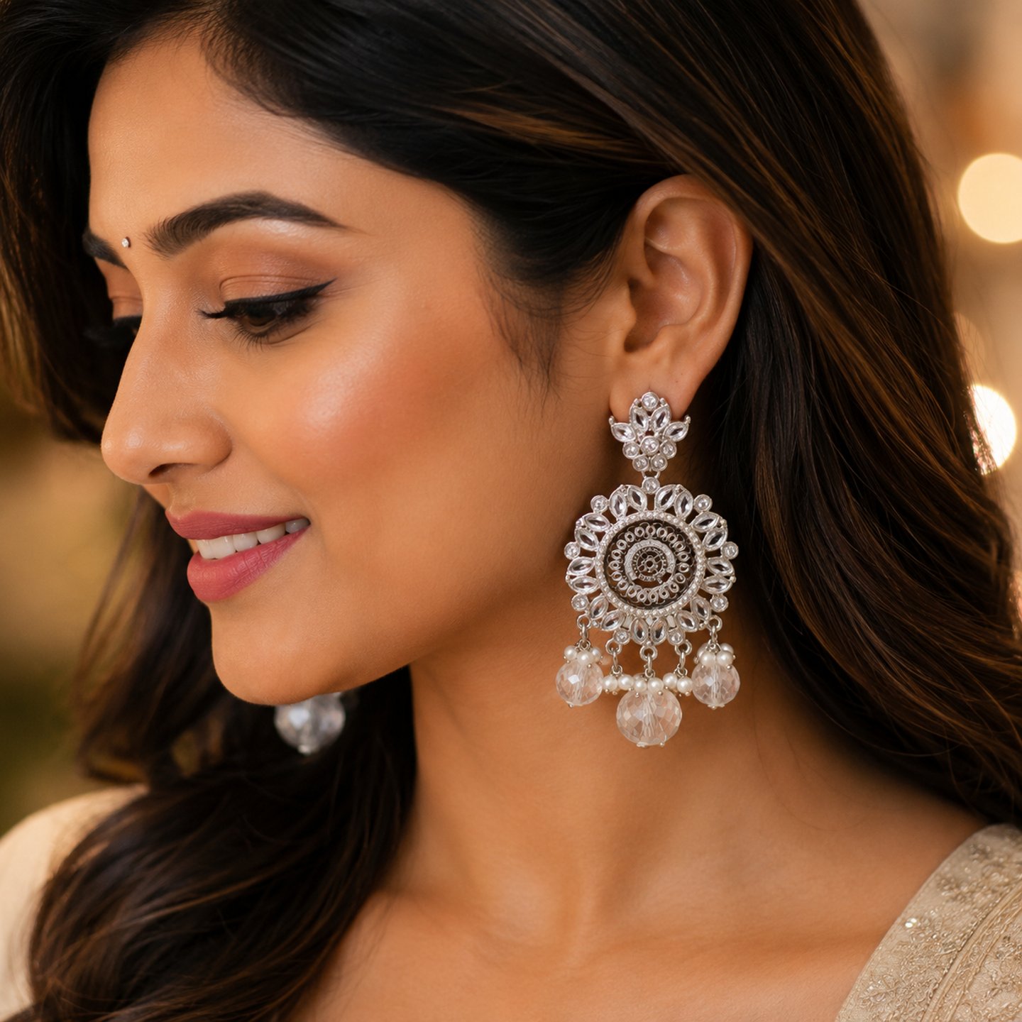 Anany Traditional Chandbali Statement Jhumka