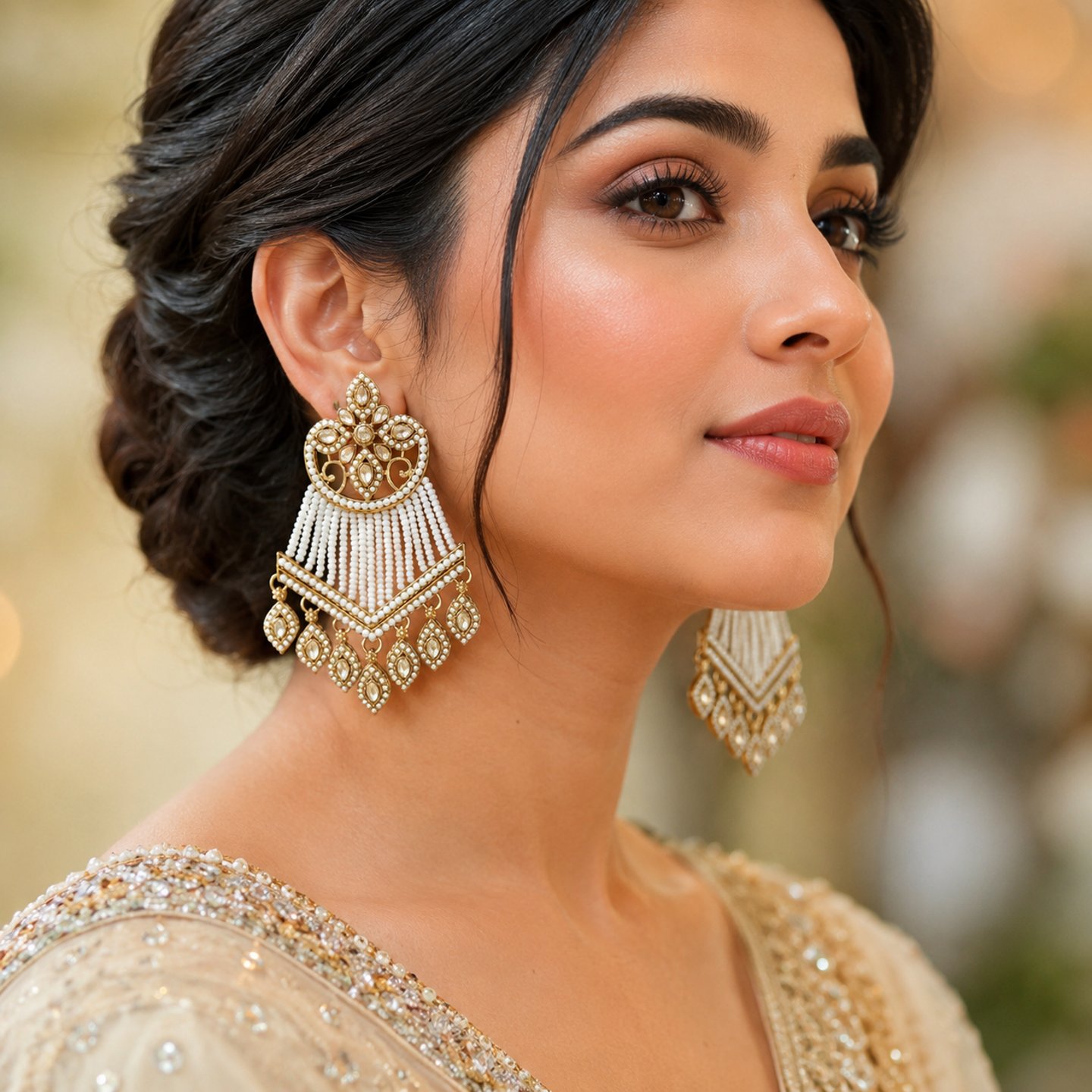 Rashika Gold Plated Kundan Jhumer Earrings