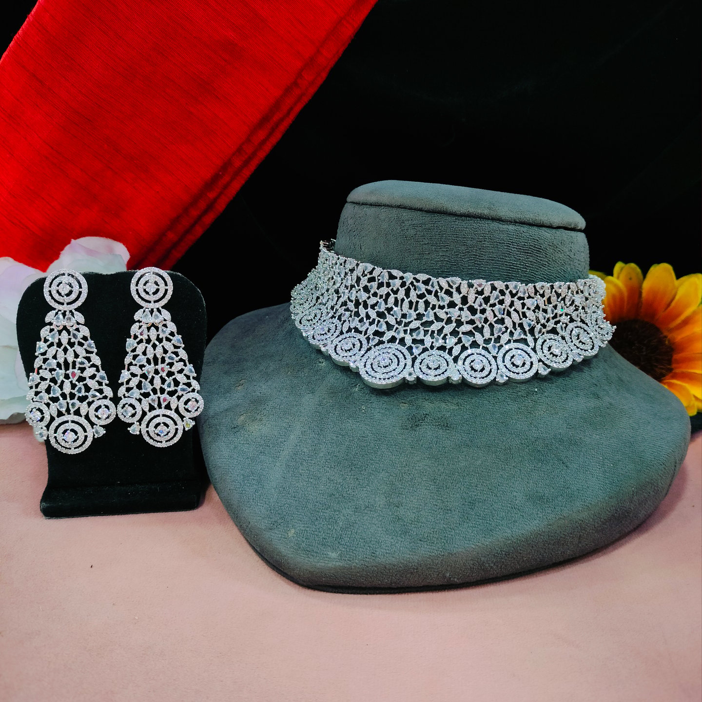 Sandhya American Diamond Choker Set