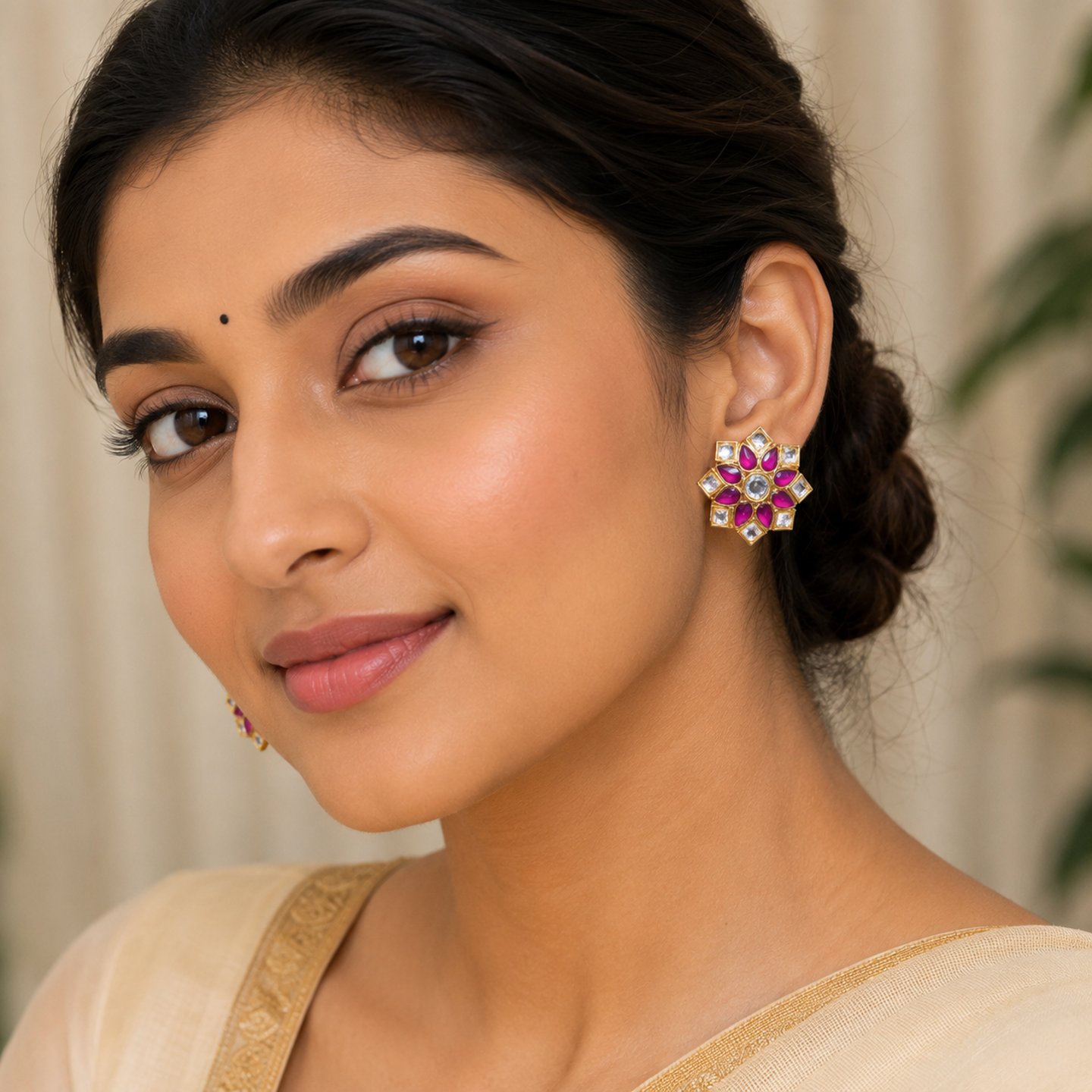 Diksha Crystal Floral Studs Errings