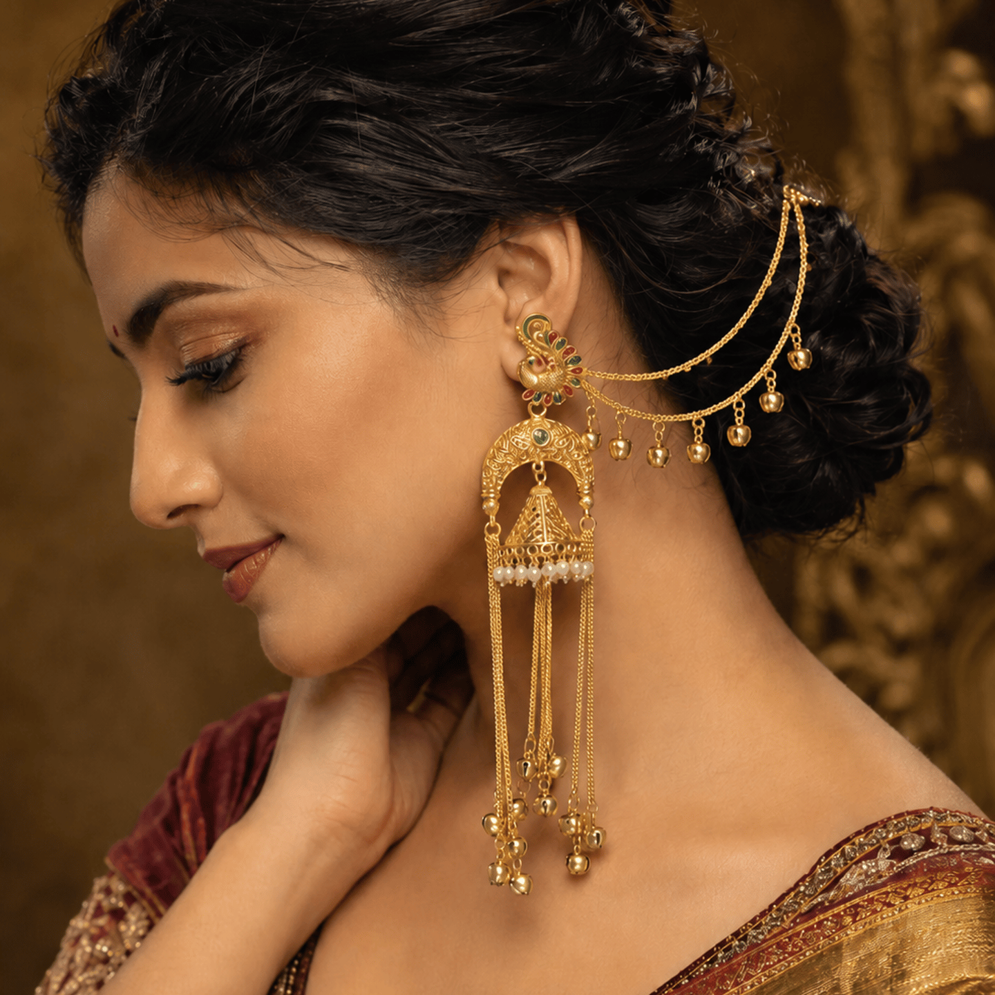 Rishvi Kanchain Design Kashmiri Earrings