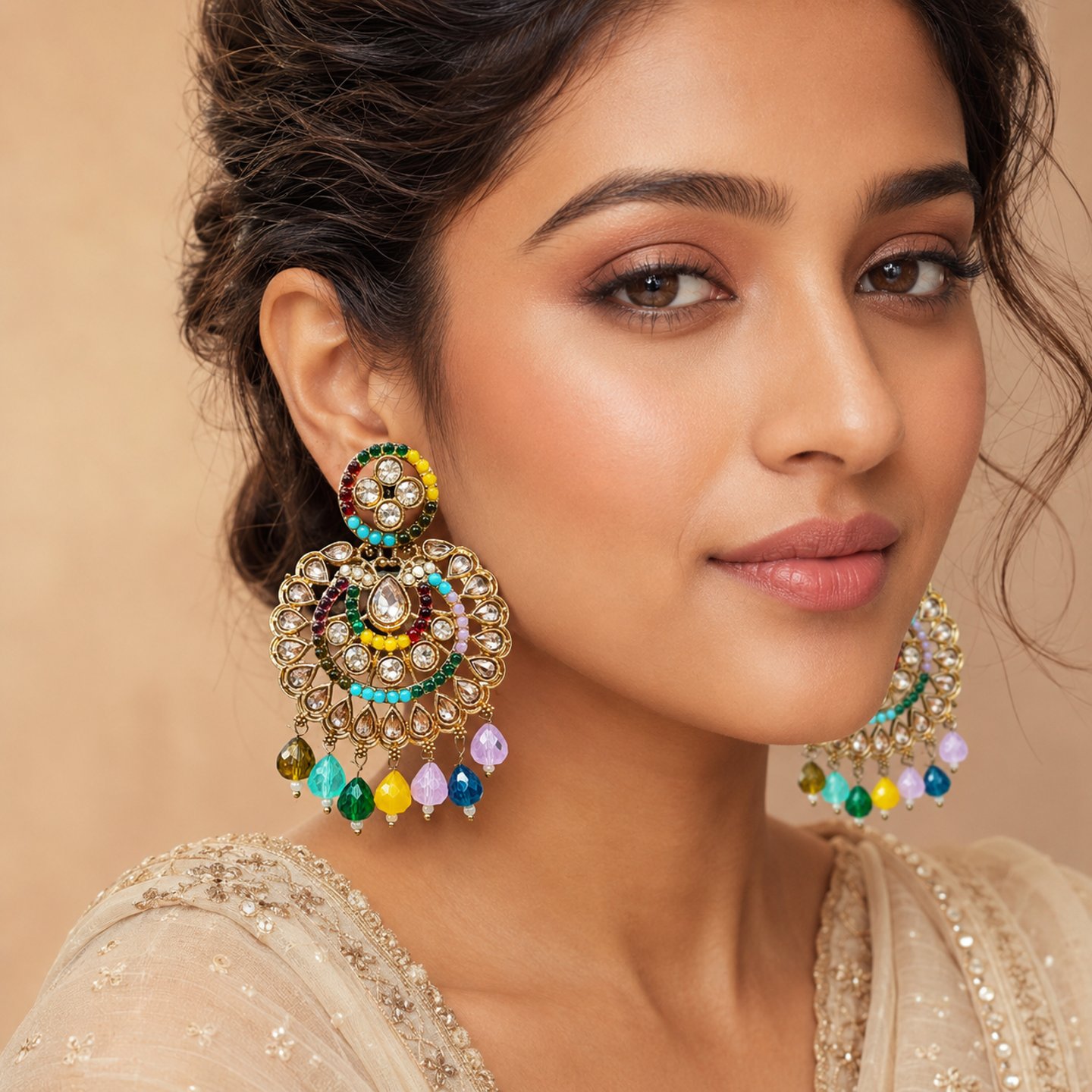 Shweta Jadhu Pearls Kundan Earrings