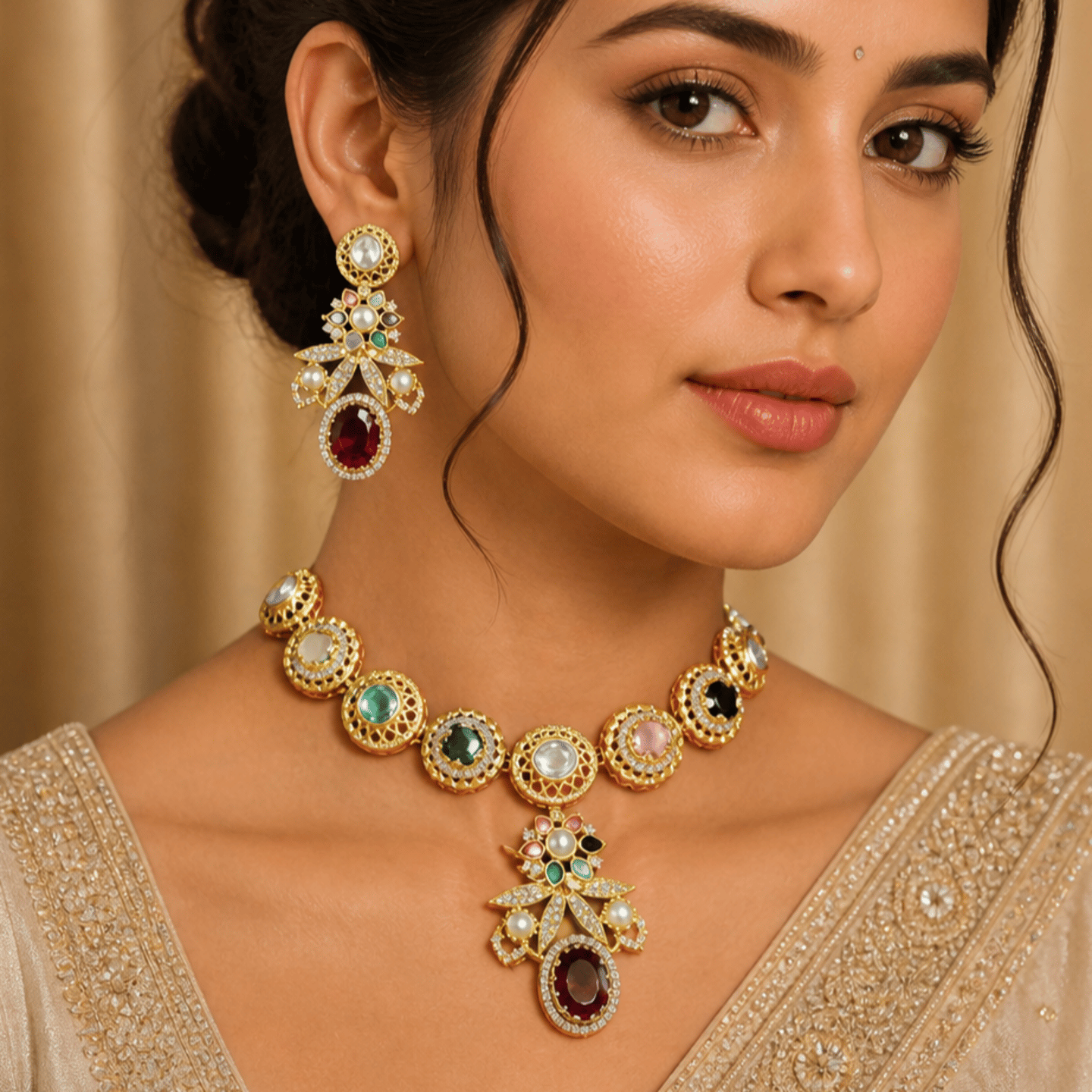 Seemi Turkish Stone Necklace Set