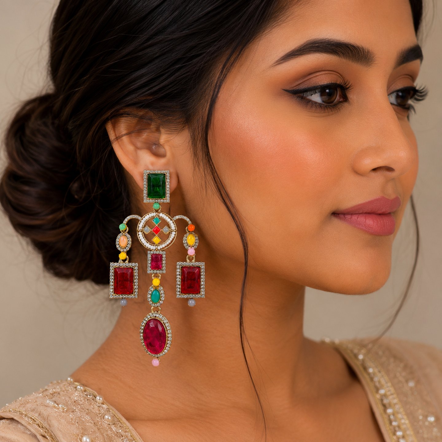 Ankita Crystal Stone Danglers
