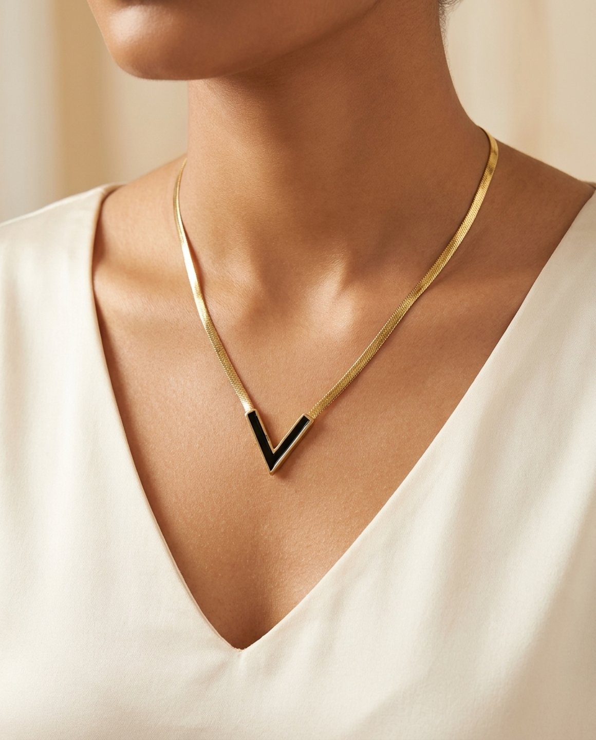 Ramya Luxury V Shape Anti Tarnish Pendant