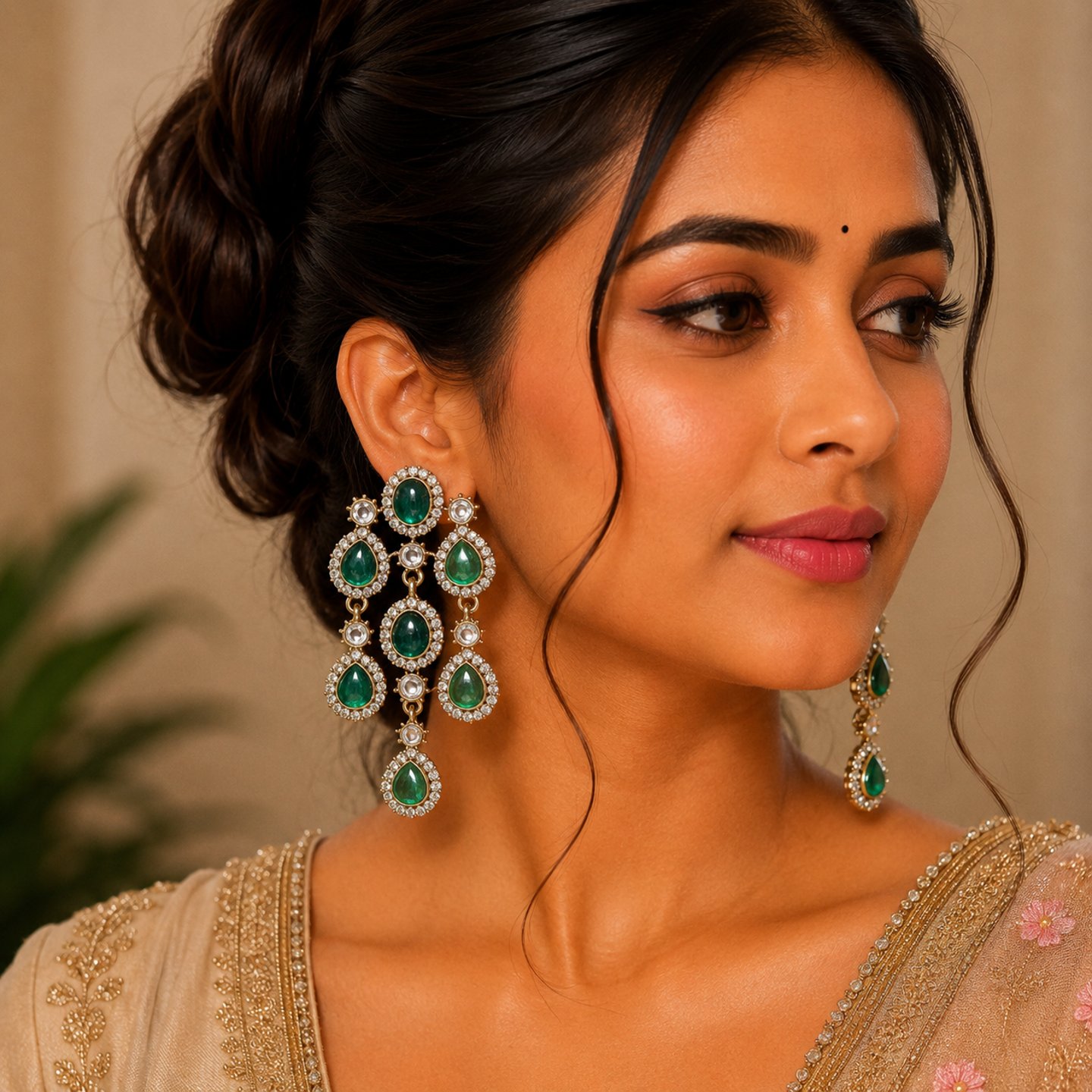Kashish Acrylic Monalisa Stone Earrings