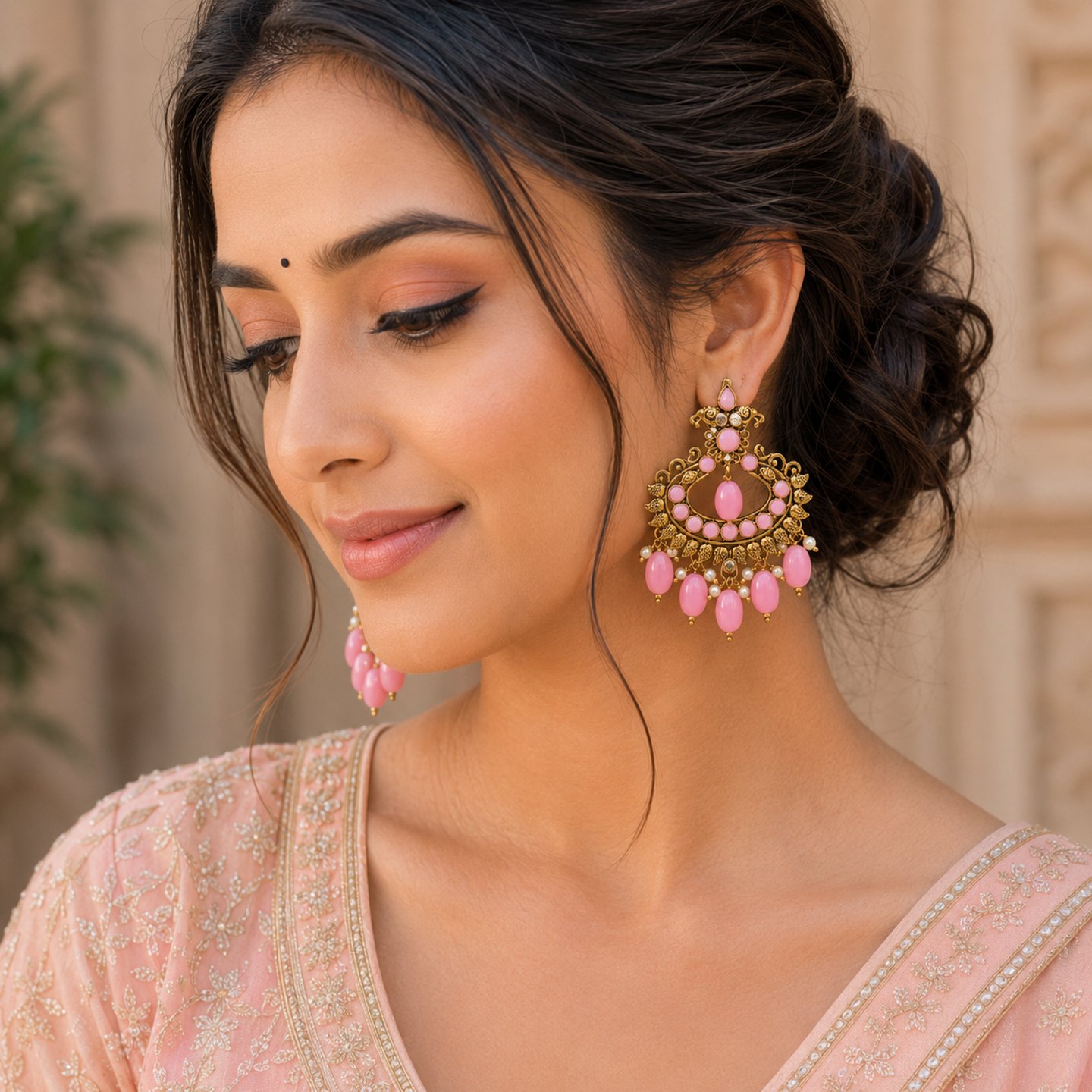 Simran Antique Gold Plated Chandbali