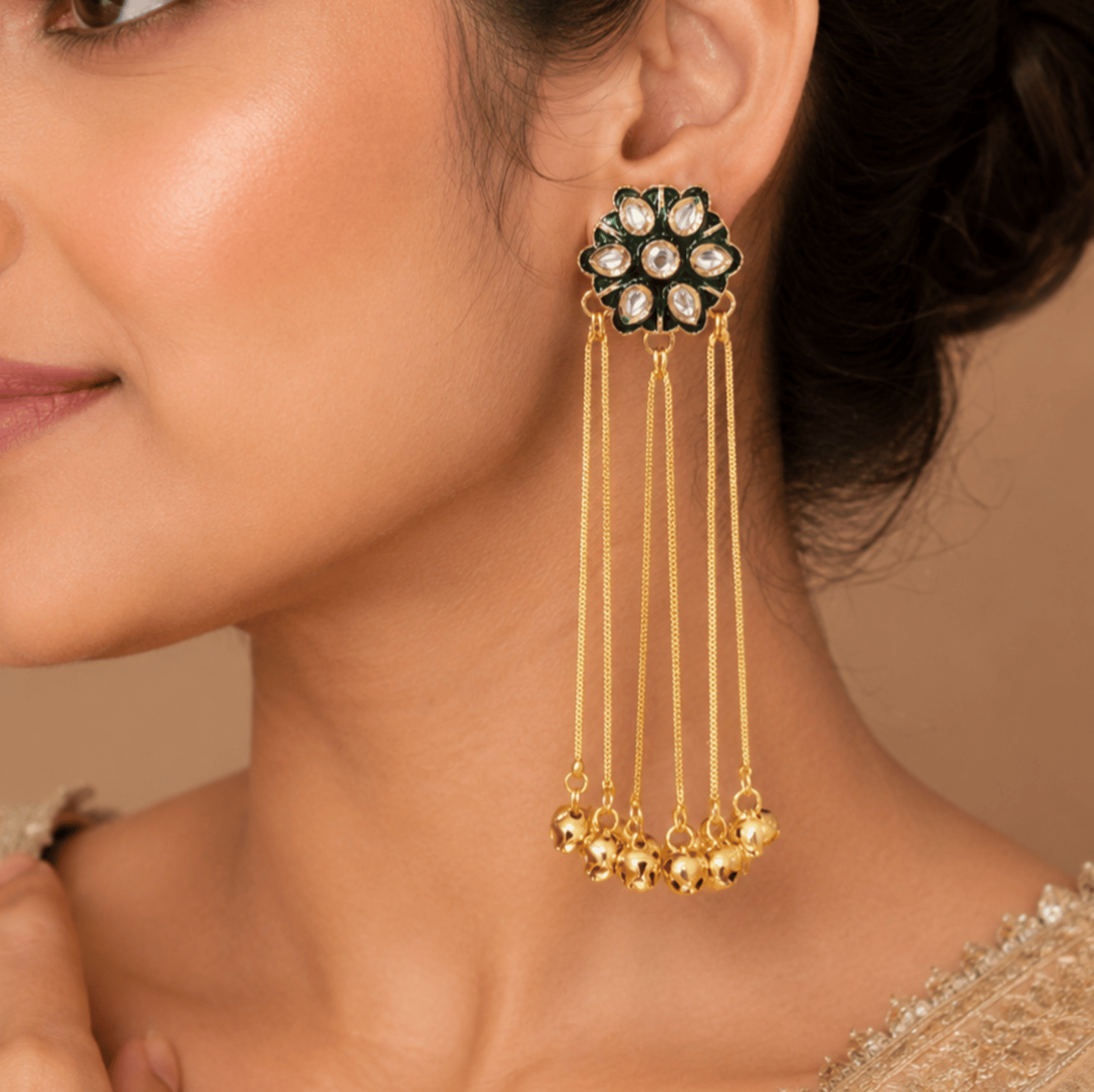 Maniya Kashmiri Earrings Long Hanging Chain
