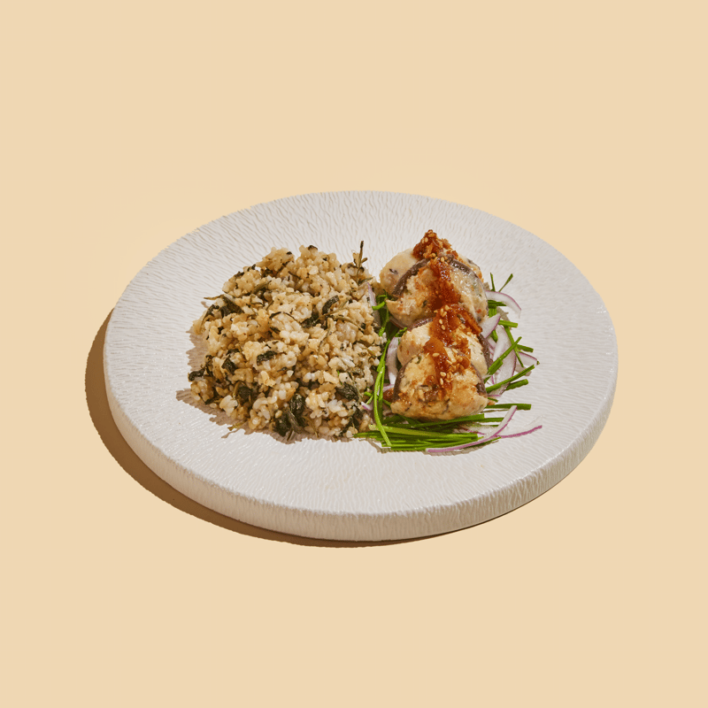 표고 감자찜과 취나물밥
