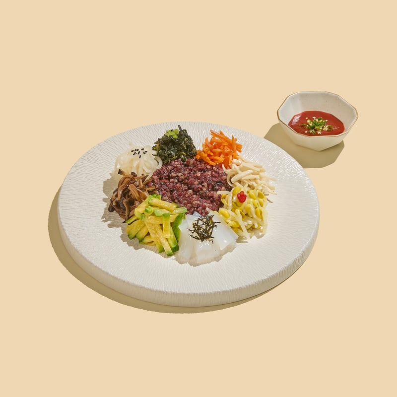 청포묵 산나물 흑미 비빔밥