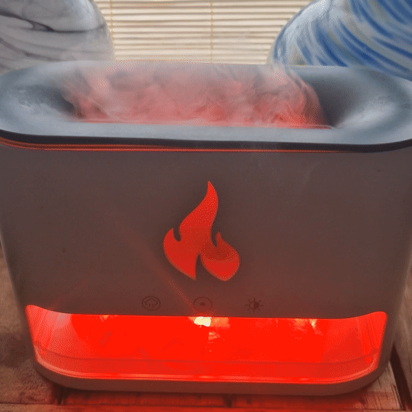 USB-C Aroma Diffuser (Himalayan Salt) - White Blaze Flame Effect
