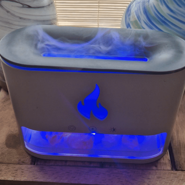 USB-C Aroma Diffuser (Himalayan Salt) - White Blaze Flame Effect