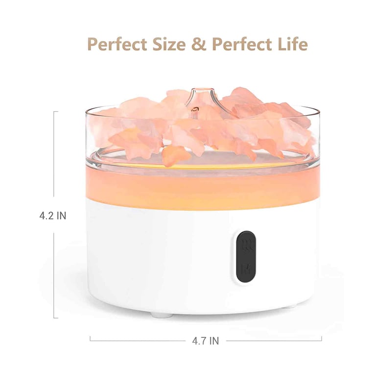 USB-C Aroma Diffuser (Himalayan Salt) - Night Light & Flame Effect - Product Name