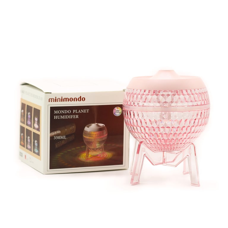 Mondo Planet Pink USB Humidifier with Colour Change Down Light Functionality