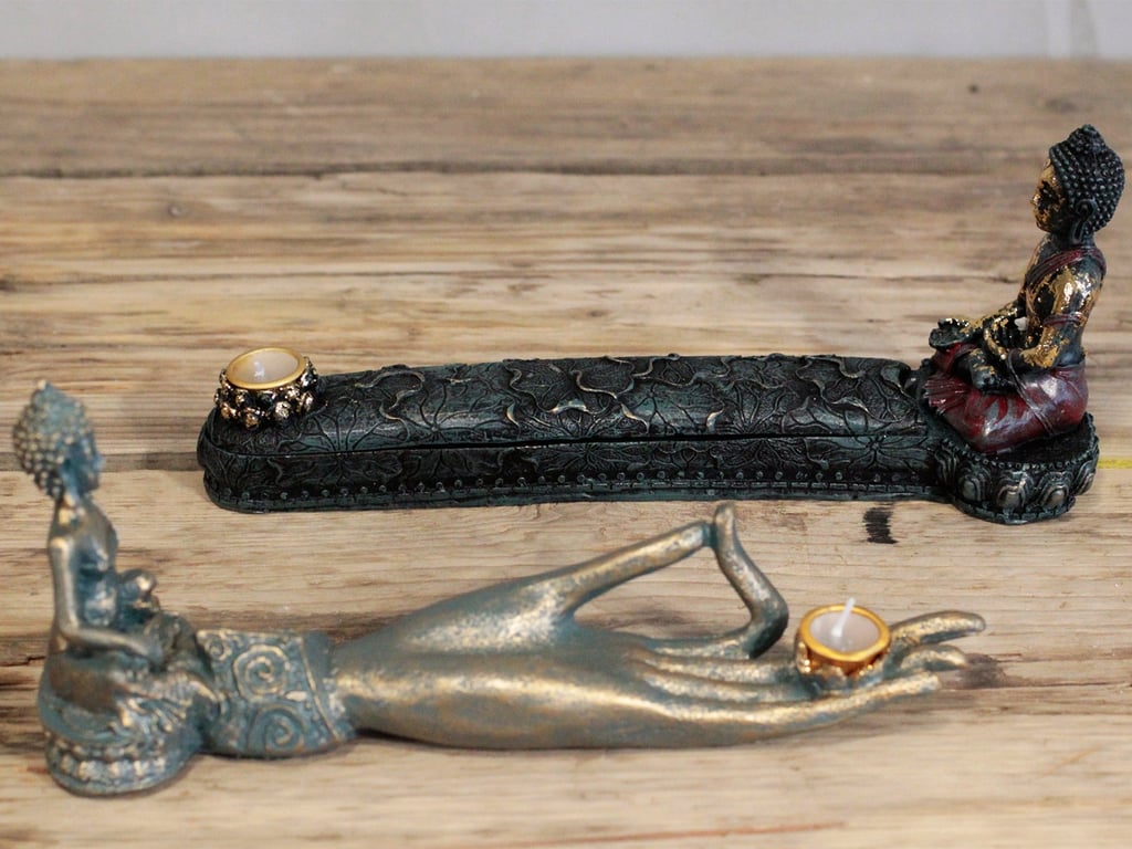 Antique Buddha Handcrafted Incense Burner - Spiritual Decor for Meditation and Buddhist Art
