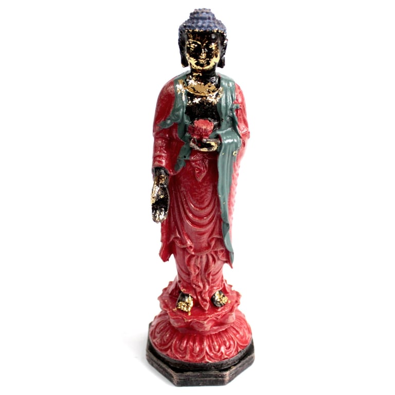 Antique Standing Buddha Statue - Vintage Eastern Spirituality Sculpture