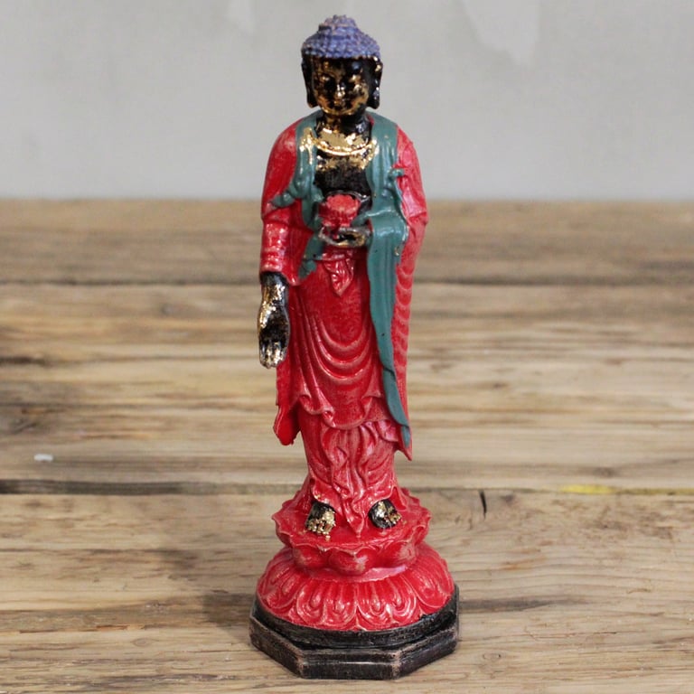 Antique Standing Buddha Statue - Vintage Eastern Spirituality Sculpture