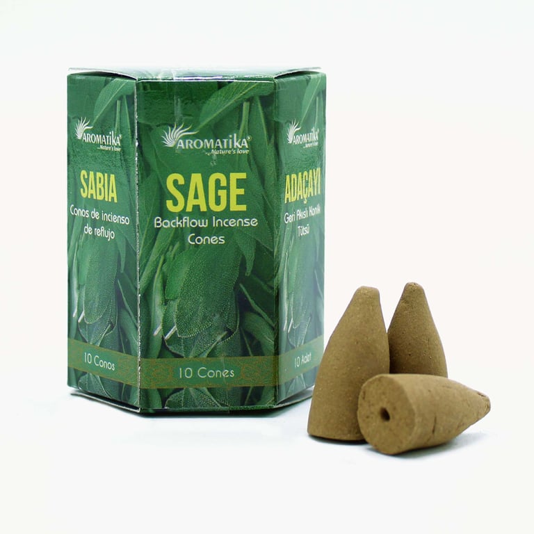 Sage Masala Backflow Incense Sticks - 10 Pack for Home Aromatherapy