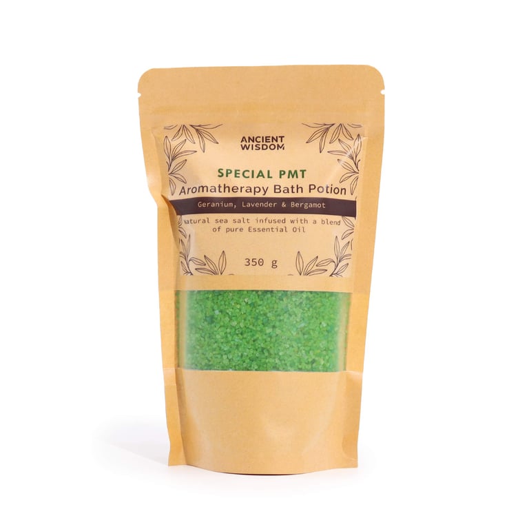 Aromatherapy Bath Potion - Natural 350g Herbal Soak in Kraft Bag by PMT