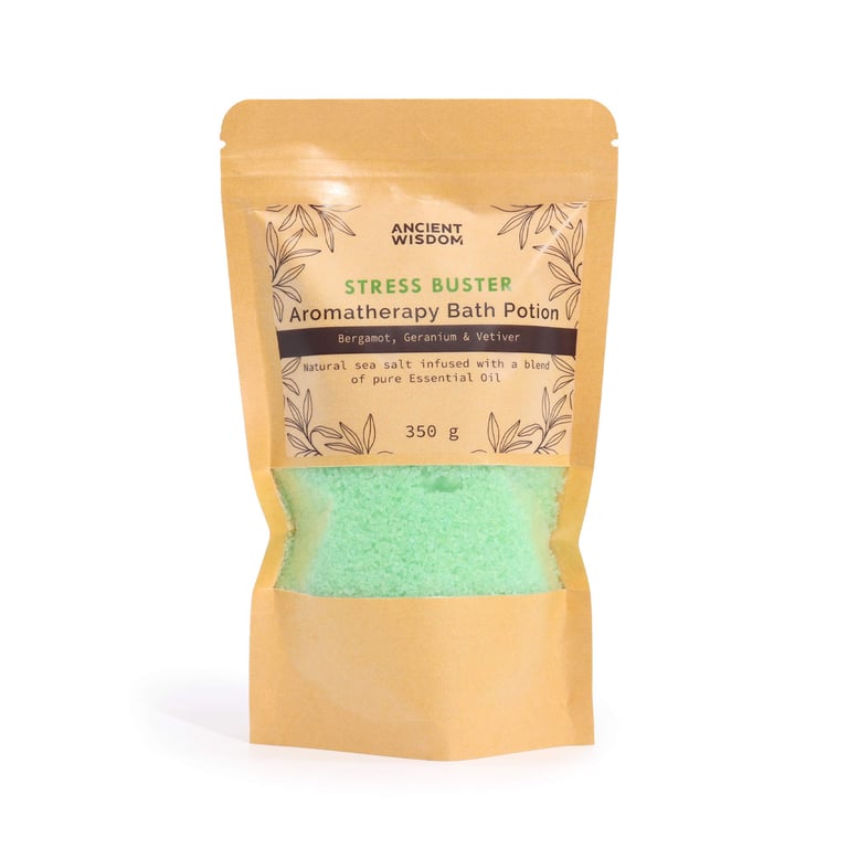 Aromatherapy Bath Potion - 350g Kraft Bag Stress Relief and Relaxation Soak for Stress Buster