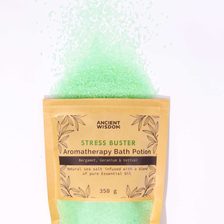 Aromatherapy Bath Potion - 350g Kraft Bag Stress Relief and Relaxation Soak for Stress Buster