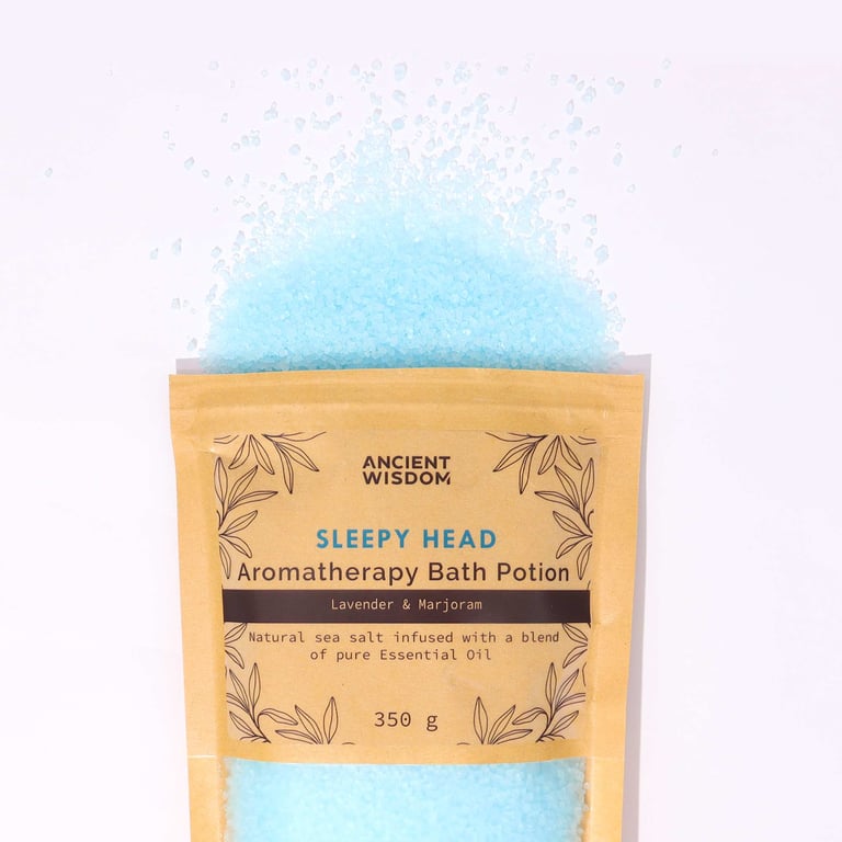Aromatherapy Bath Potion - Sleepy Head Relaxation Aid 350g in Kraft Bag