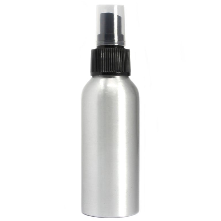 Aluminium 100ml Spray Bottle with Black Top - Home & Garden Beauty Supplies