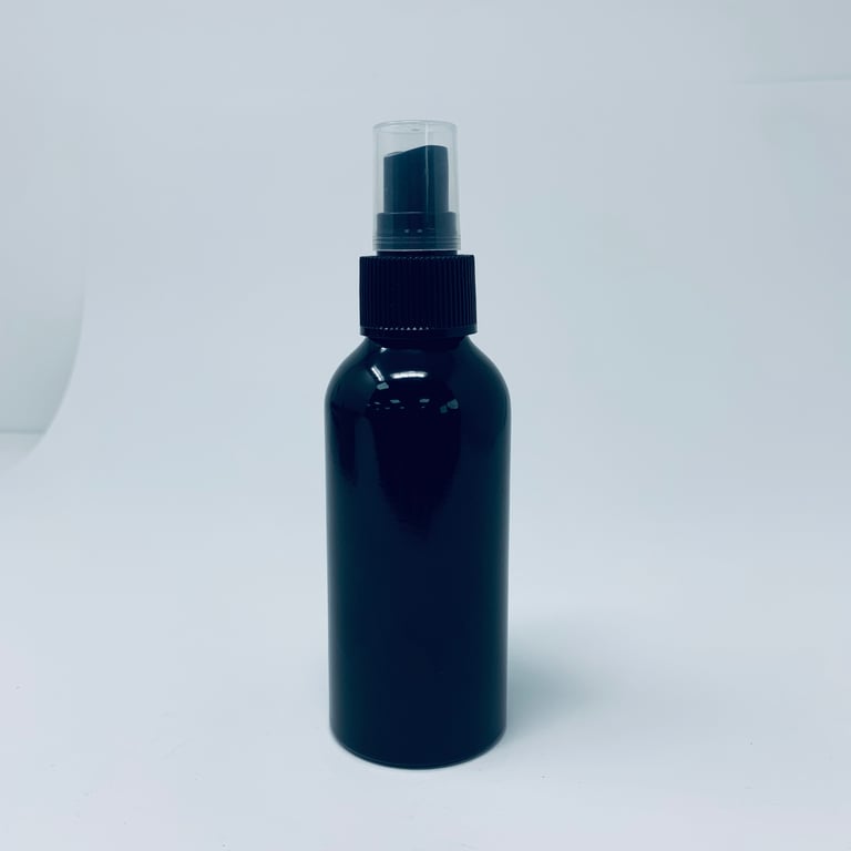 120m Black Aluminium Bottle & Spray Cap - Perfect for Home Storage and Beauty Needs