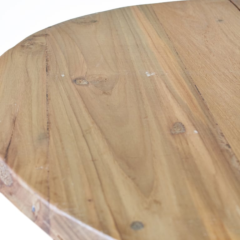 Folding Round Coffee Table (50cm) - Recycled Wood