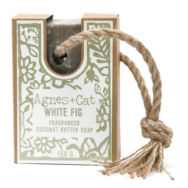 Artisan Handmade Soap on a Rope - White Fig Natural Luxury Bar