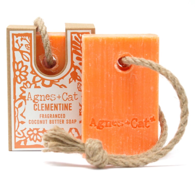 Clementine Scented Soap on a Rope - Natural Citrus Handheld Bar Soap