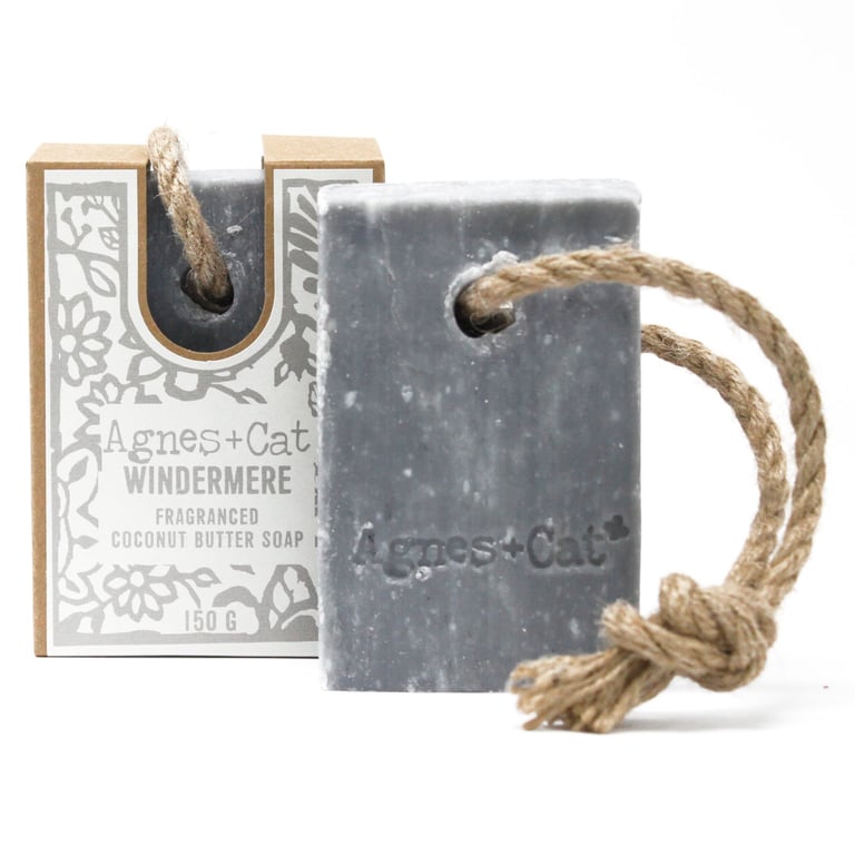 Handcrafted Natural Soap on a Rope - Windermere Scented Bar Soap