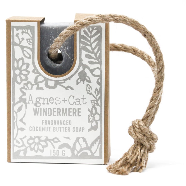 Handcrafted Natural Soap on a Rope - Windermere Scented Bar Soap