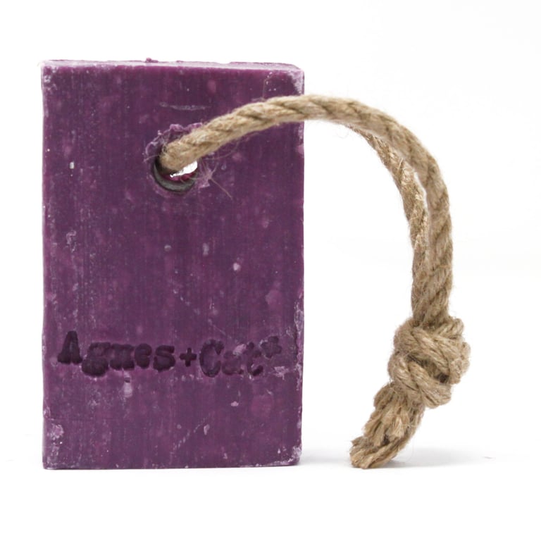 Artisanal Soap on a Rope - Pressed Peonies Natural Handmade Scented Bar