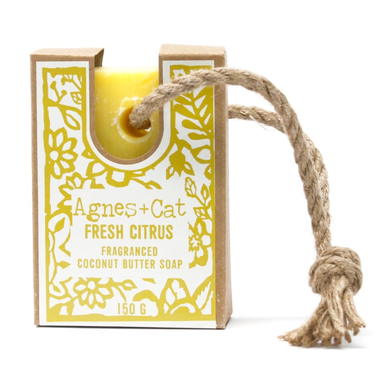 Fresh Citrus Soap on a Rope - Handmade Natural Bar Soap