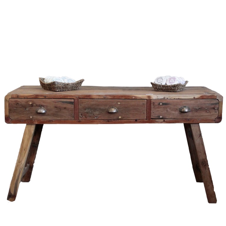 Recycled Wood Console Table (150x50x80cm) - Sustainable Style & Functionality