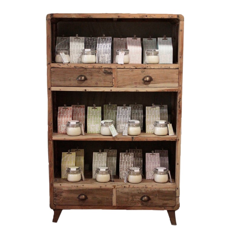 Recycled Wood Shelf Display (100x40x160cm) - Sustainable Storage Solution