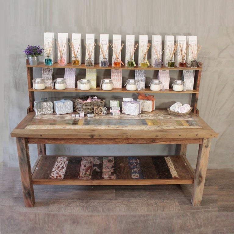 1.8m Standard Table with Top Shelf - A&C Shelved Table
