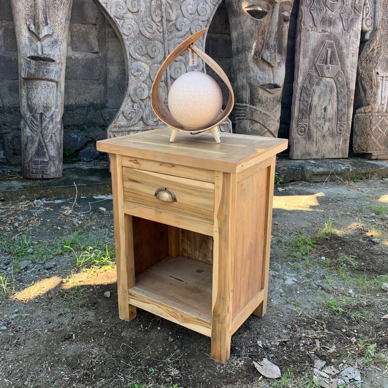Recycled Wood Bedside Table - Classic Design - Sustainable Style