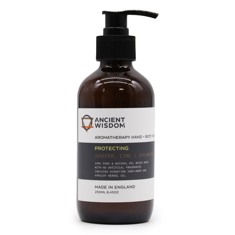 Juniper, Lime & Spearmint Natural Hand and Body Wash 250ml - Gentle, Refreshing Cleanser for Sensitive Skin