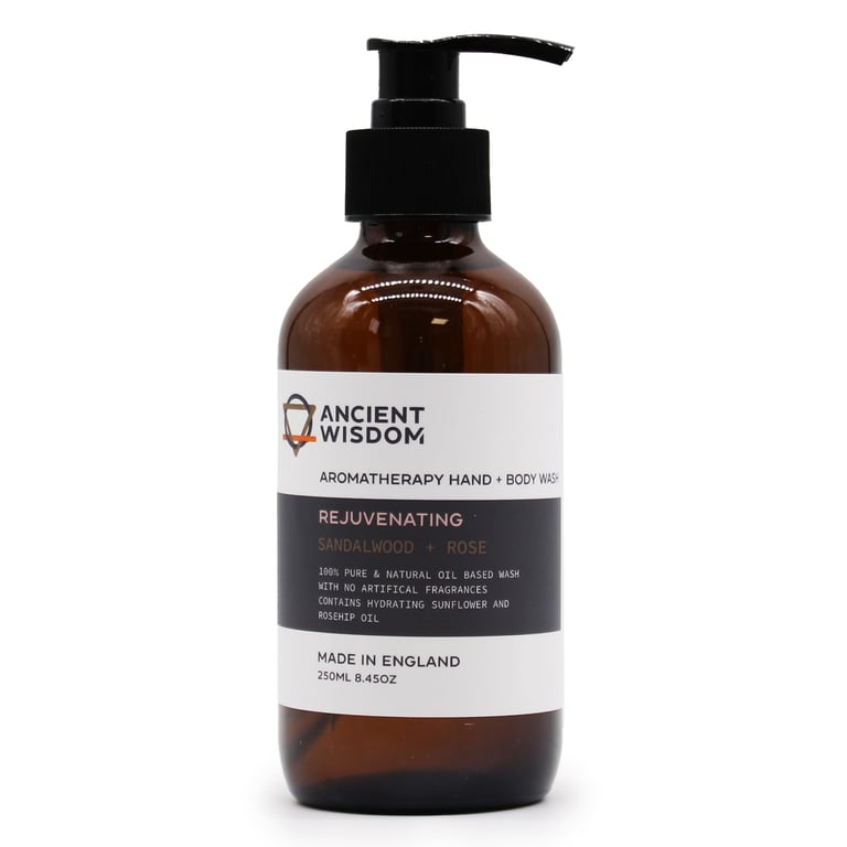 Sandalwood & Rose Hand and Body Wash 250ml - Natural Moisturizing Cleanser