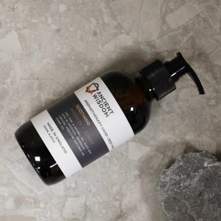 Mandarin & Ginger Natural Hand and Body Wash 250ml, Fragrant Cleanser for Smooth Skin