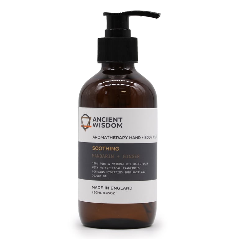 Mandarin & Ginger Natural Hand and Body Wash 250ml, Fragrant Cleanser for Smooth Skin